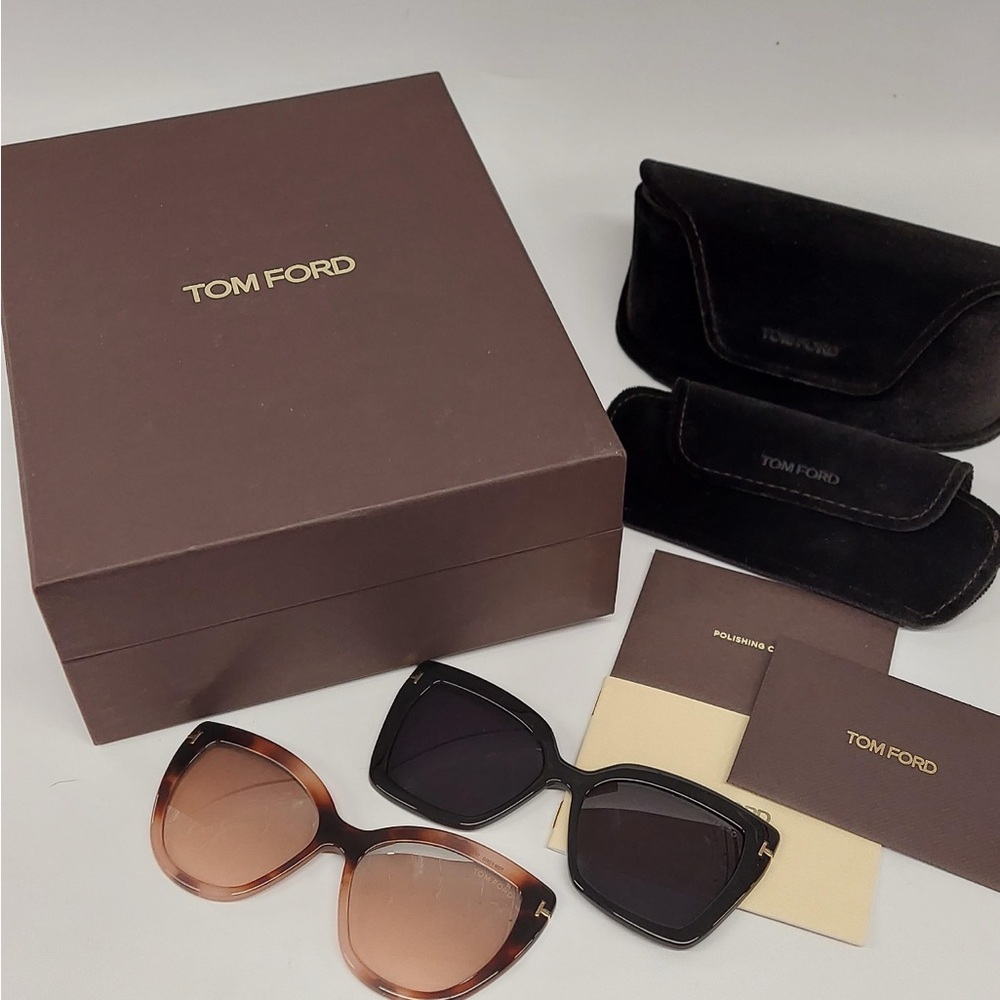 New Authentic Tom Ford Presentation Box W/2 Clip On‎ Frames Designer Sunglasses